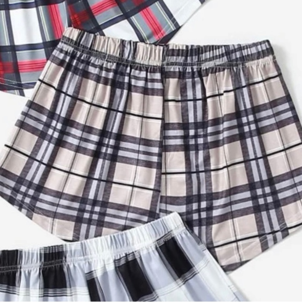 Women’s brown and blue small SHEIN pajama shorts